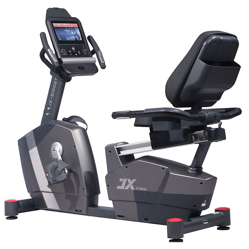 軍霞10.1寸觸摸屏商用臥式健身車(插電式) JX-S1002T