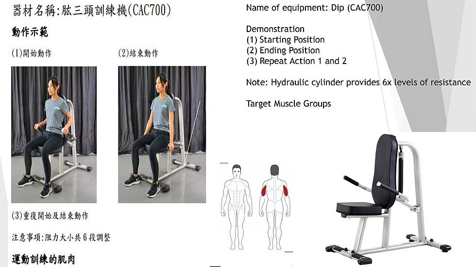 Steelflex CAC700 油壓式三頭肌康復訓練機