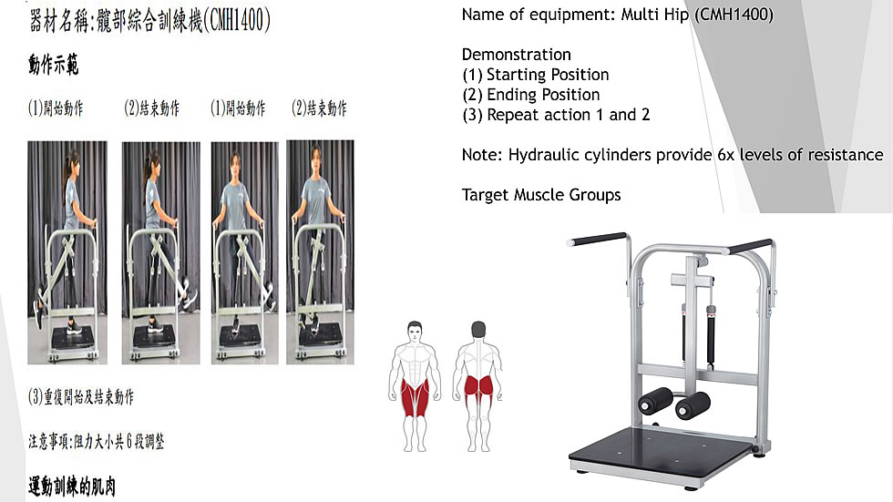 Steelflex CMH1400 油壓式髖關(guān)節(jié)康復(fù)訓(xùn)練機(jī)