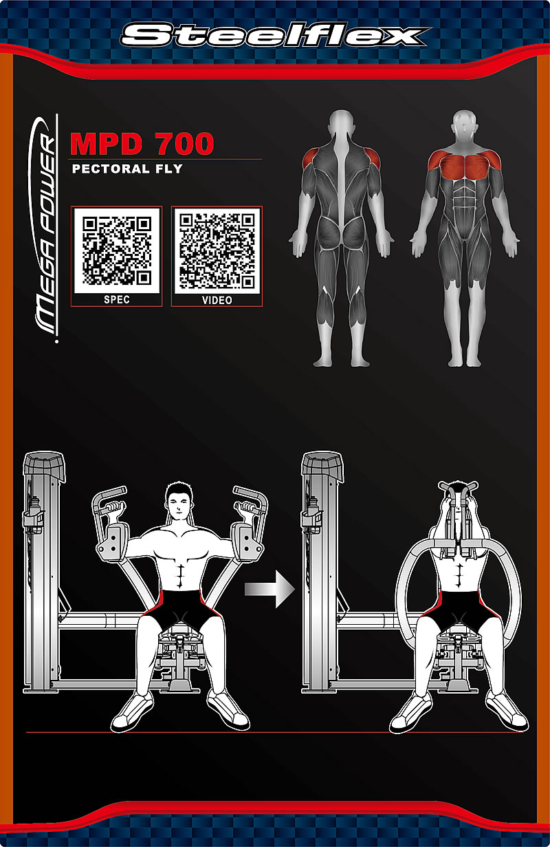 Steelflex MPD700 坐姿曲臂蝴蝶擴(kuò)胸訓(xùn)練機(jī)